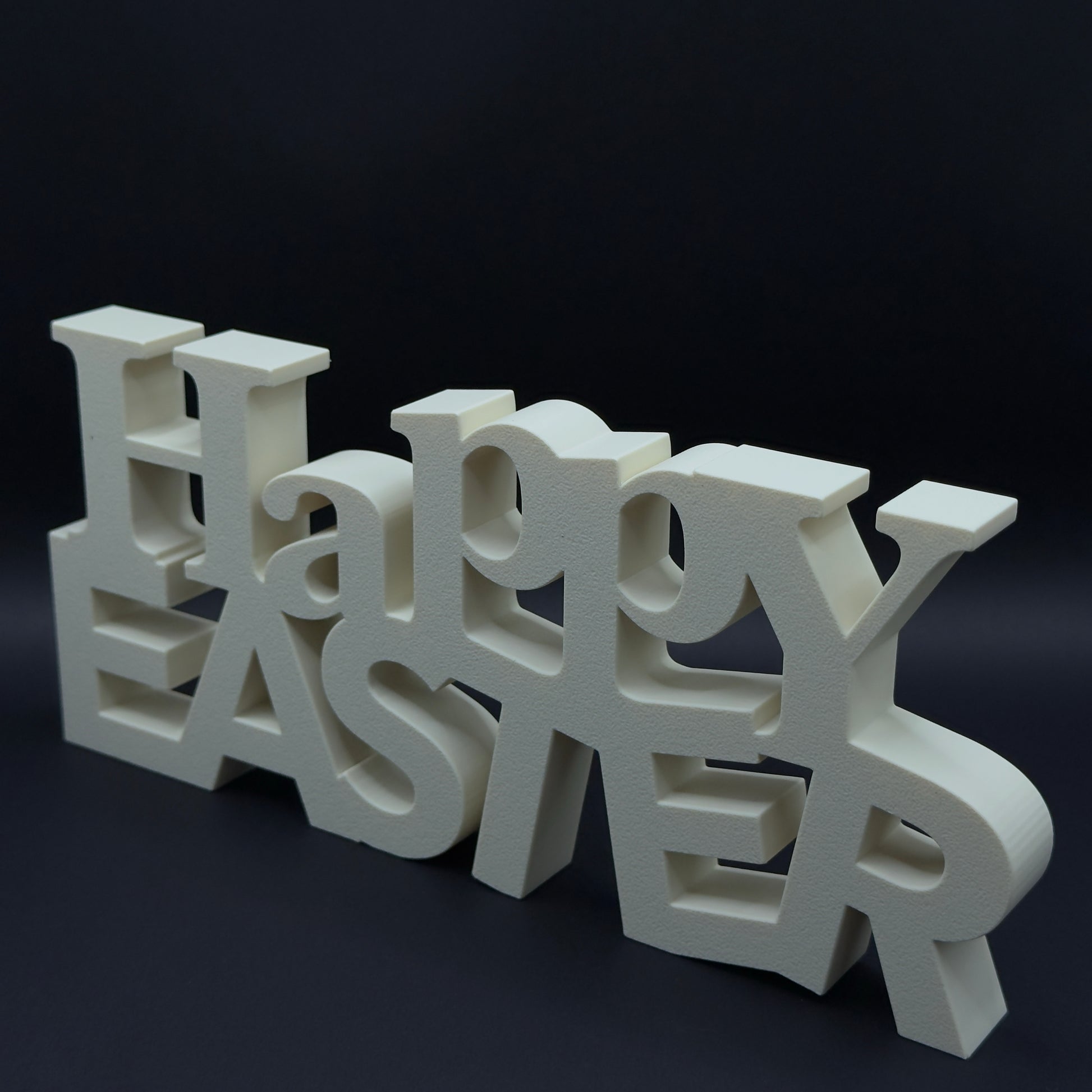 Colorful "Happy Easter" design by MX³ Design featuring festive elements like eggs and spring flowers.